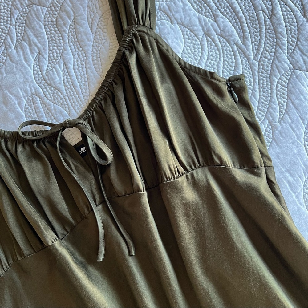 Madewell - Square Neck Midi Dress - Expedition Gr… - image 5